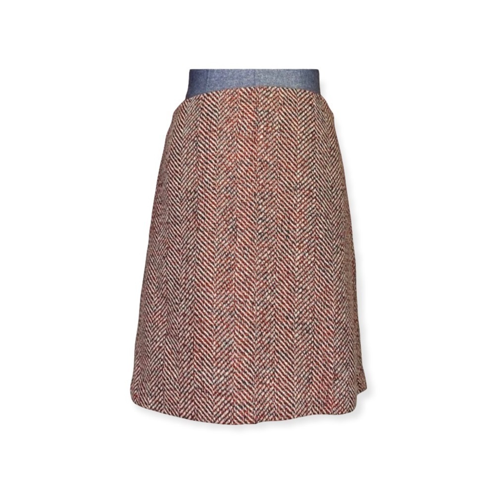 LOFT red and white a-line skirt size 4 women